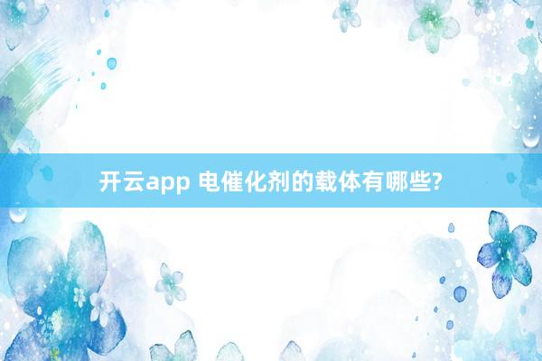 开云app 电催化剂的载体有哪些?