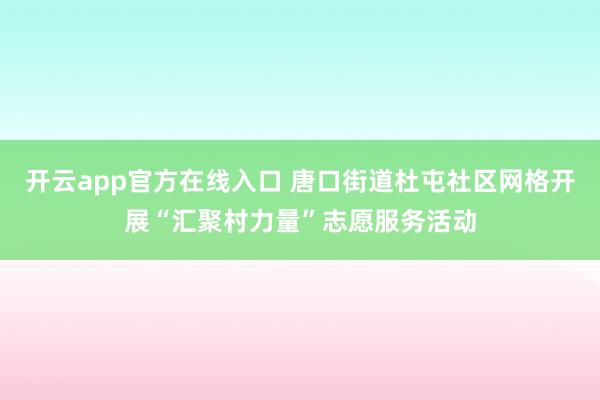 开云app官方在线入口 唐口街道杜屯社区网格开展“汇聚村力量”志愿服务活动