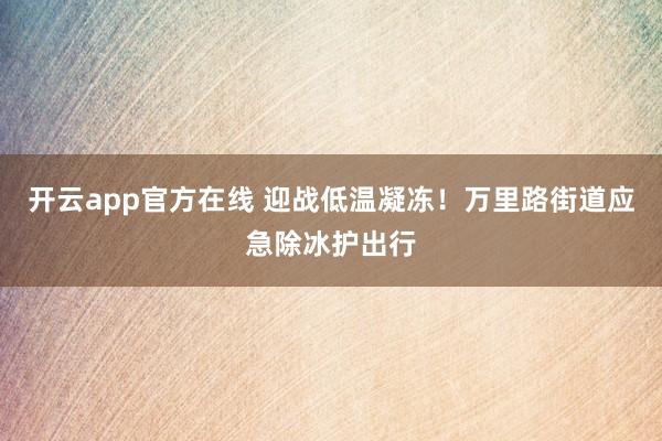 开云app官方在线 迎战低温凝冻!万里路街道应急除冰护出行