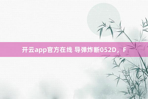 开云app官方在线 导弹炸断052D，F