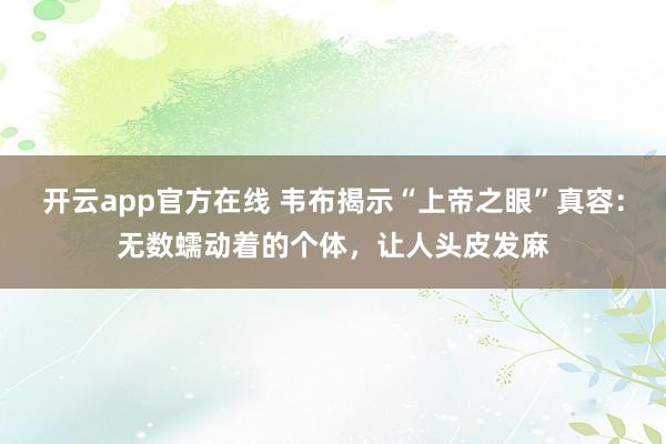 开云app官方在线 韦布揭示“上帝之眼”真容:无数蠕动着的个体,让人头皮发麻