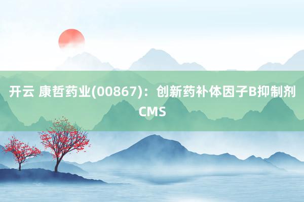 开云 康哲药业(00867):创新药补体因子B抑制剂CMS