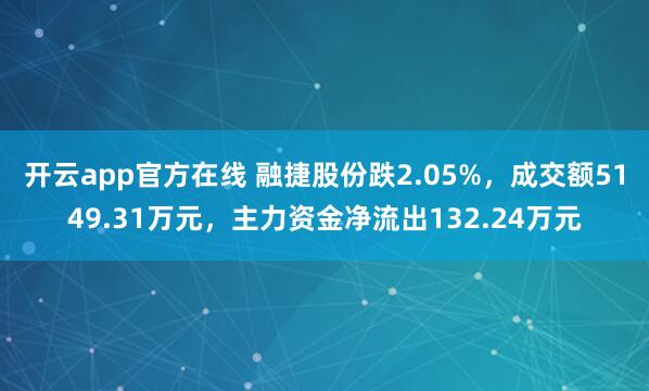 开云app官方在线 融捷股份跌2.05%，成交额5149.31万元，主力资金净流出132.24万元