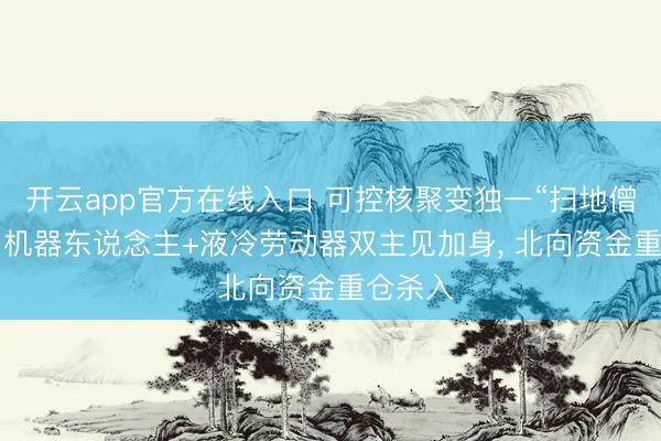 开云app官方在线入口 可控核聚变独一“扫地僧”醒觉, 机器东说念主+液冷劳动器双主见加身, 北向资金重仓杀入