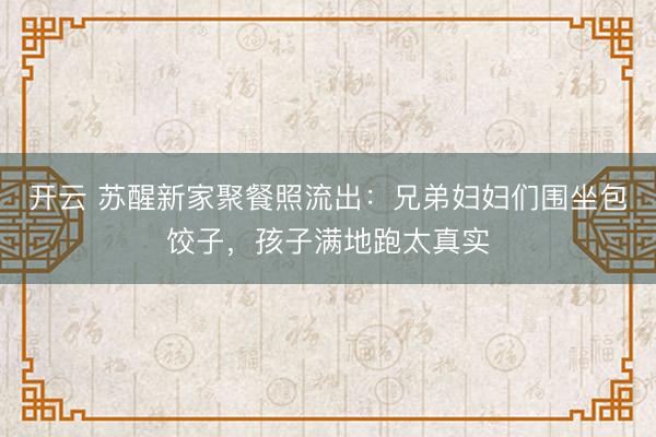 开云 苏醒新家聚餐照流出:兄弟妇妇们围坐包饺子,孩子满地跑太真实